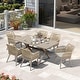 preview thumbnail 7 of 13, PURPLE LEAF PE Rattan Outdoor Dining Set with All Aluminum Frame 6person