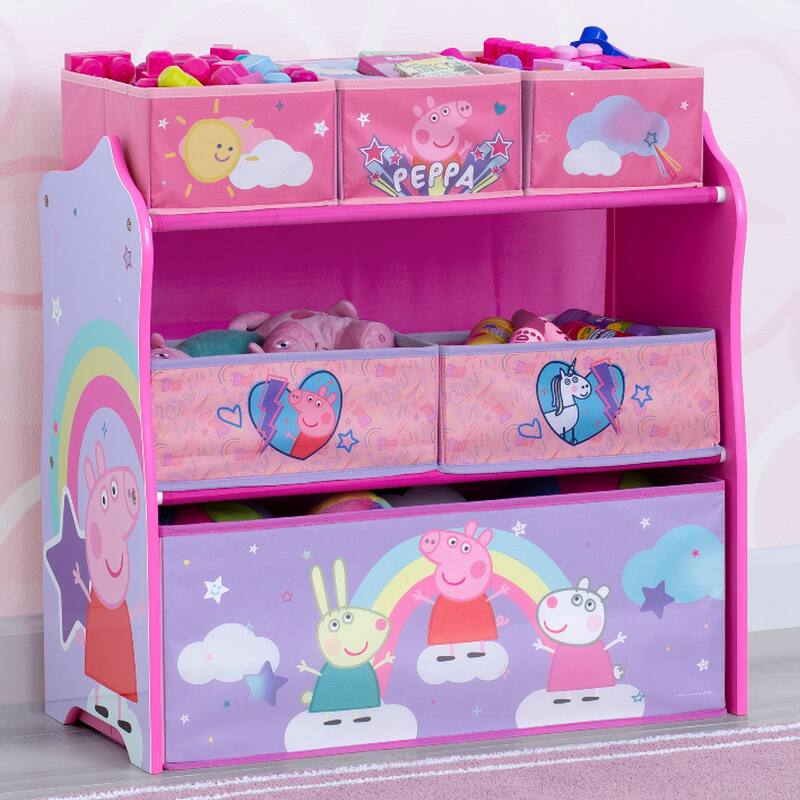 Peppa Pig 6 Bin Design and Store Toy Organizer by Delta Children