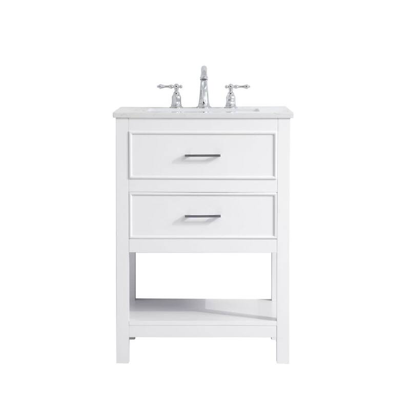 Elegant Lighting VF19024 Sinclaire 24" Free Standing Single Basin - White