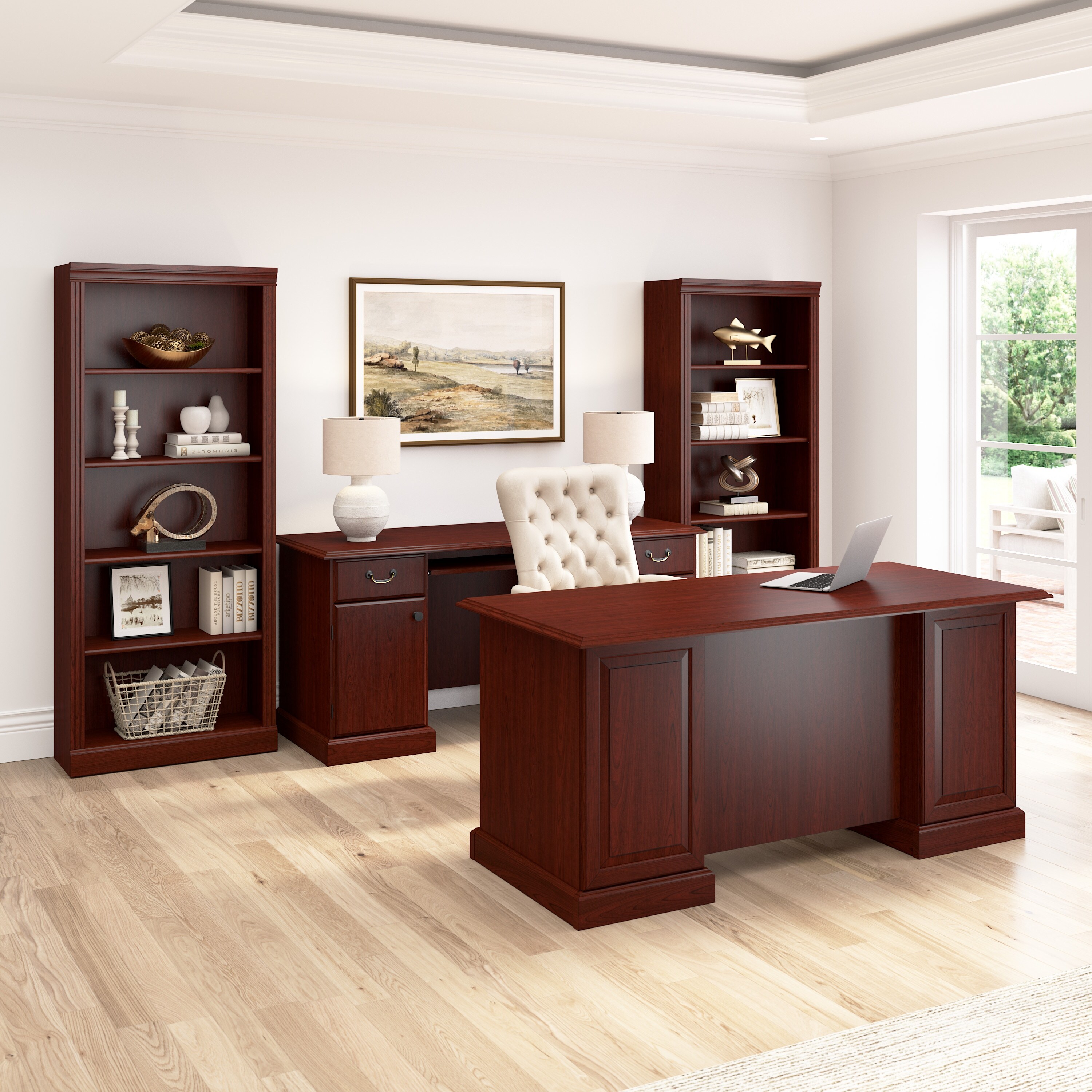 Hooker Furniture, Olantio Office Sullivan Executive Desk in Cherry