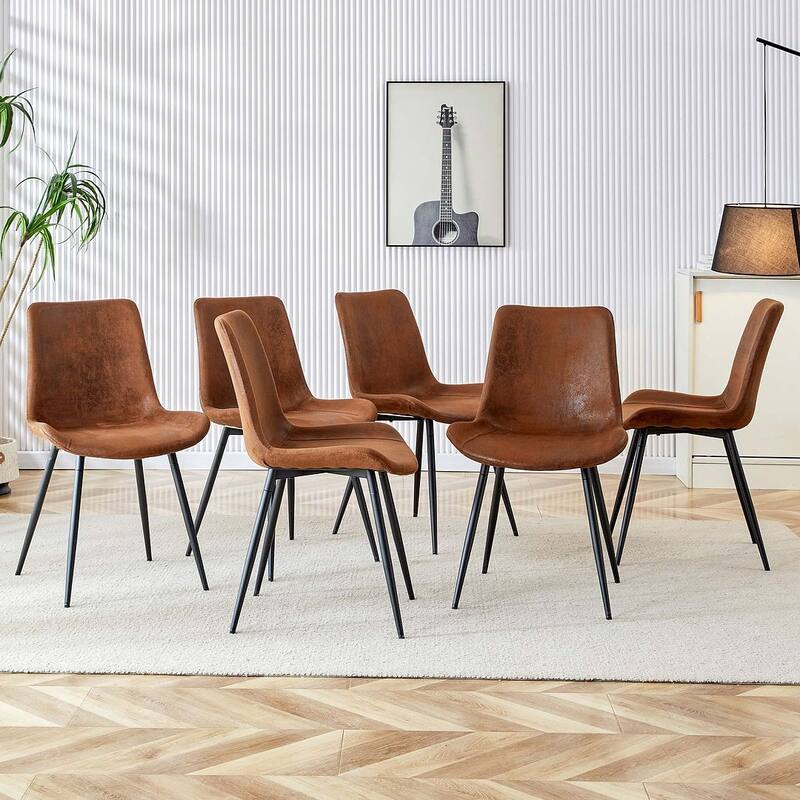 Modern Dining Room Kitchen Dining Chair with Black Metal Legs