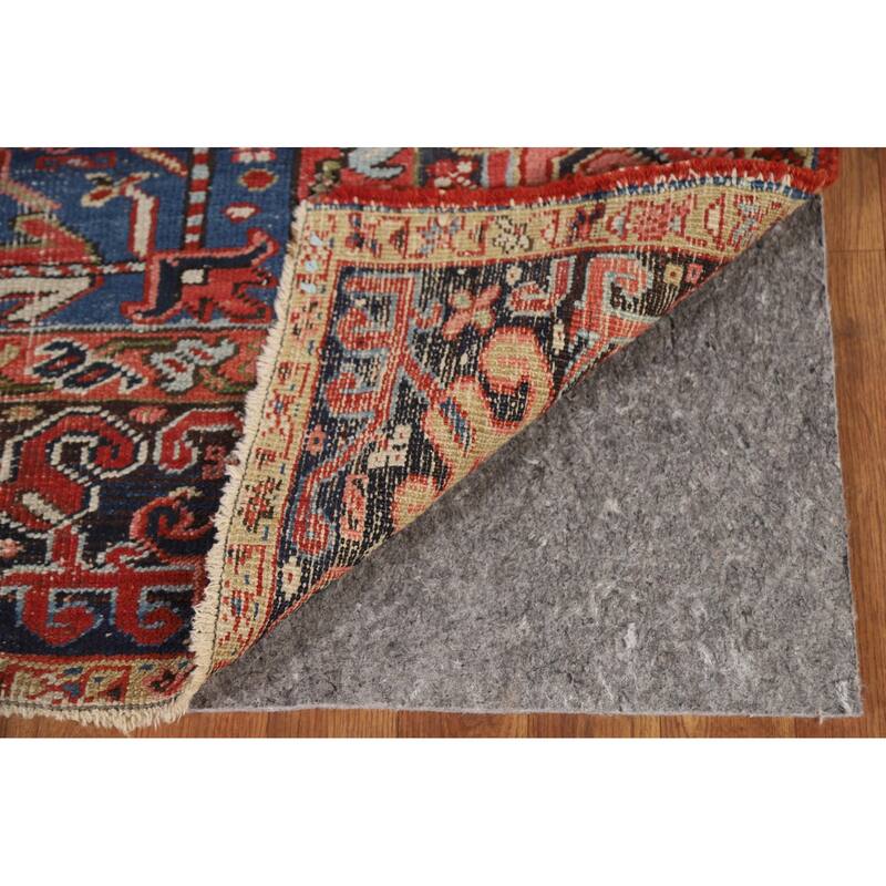 Pre-1900 Antique Heriz Serapi Persian Rug Handmade Wool Carpet - 7'10"x 10'6"