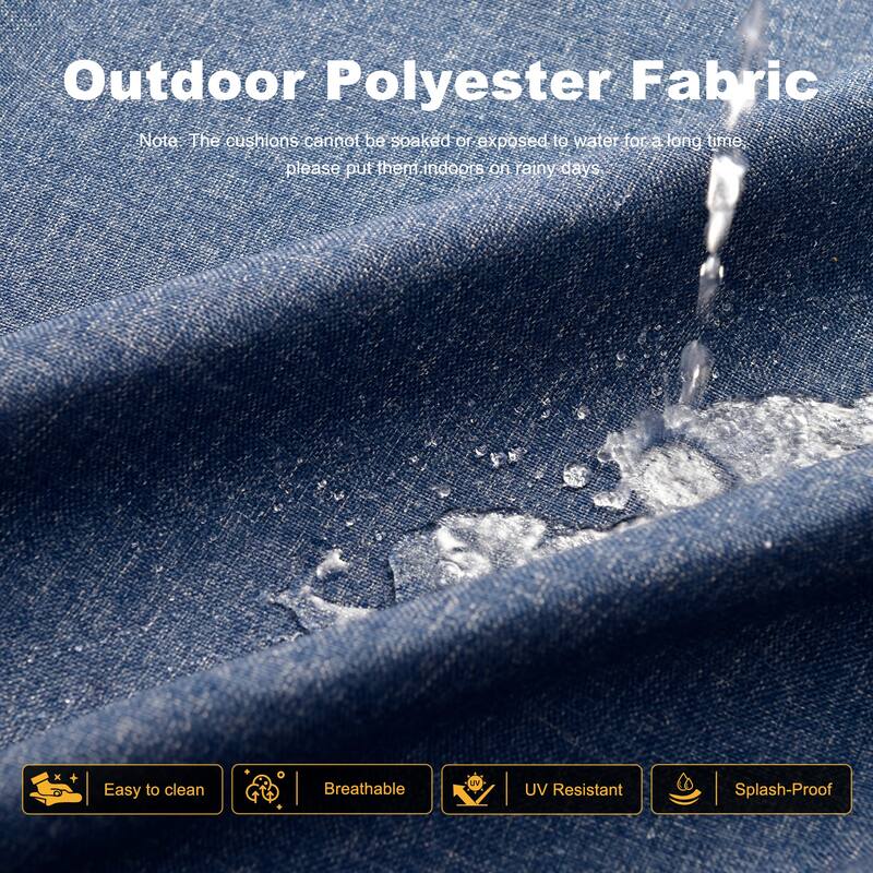 OVIOS 5 Piece Outdoor Wicker Loveseat Rocking Chair Set