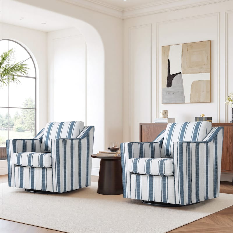Modern Swivel Upholstered Armchair Accent chair Set of 2