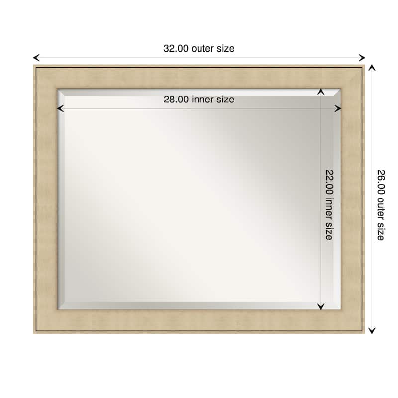 Beveled Wall Mirror - Classic Honey Silver Frame - Classic Honey Silver - 32 x 26-inch