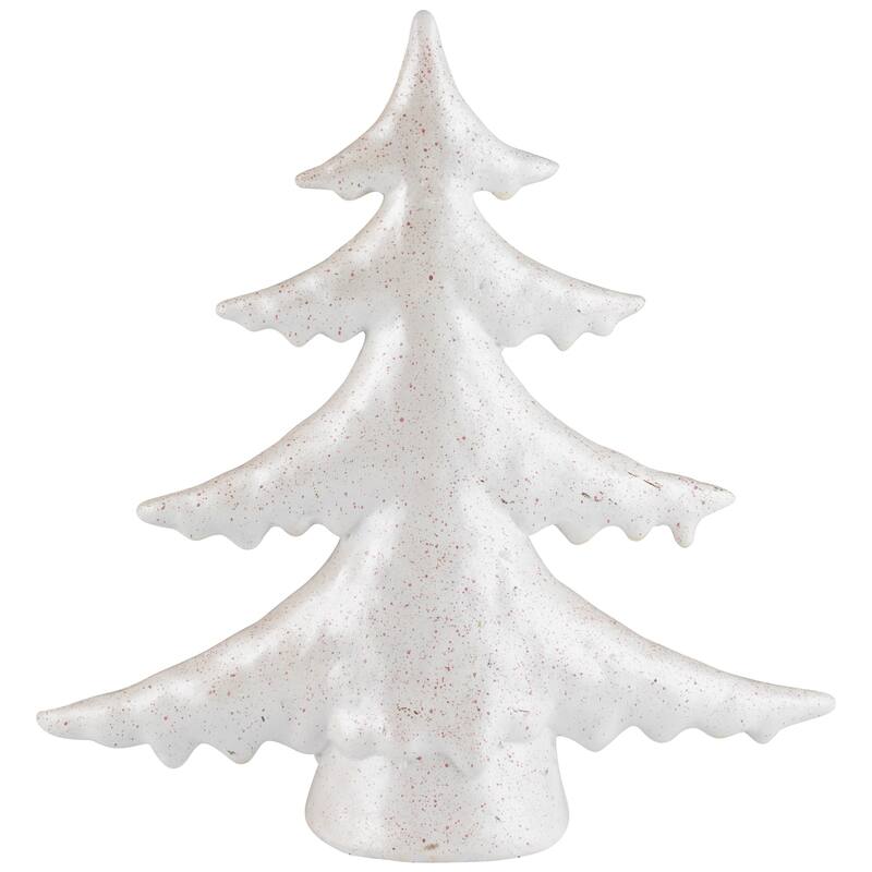 Shiny Speckled Christmas Tree Tabletop Decoration - 10" - White