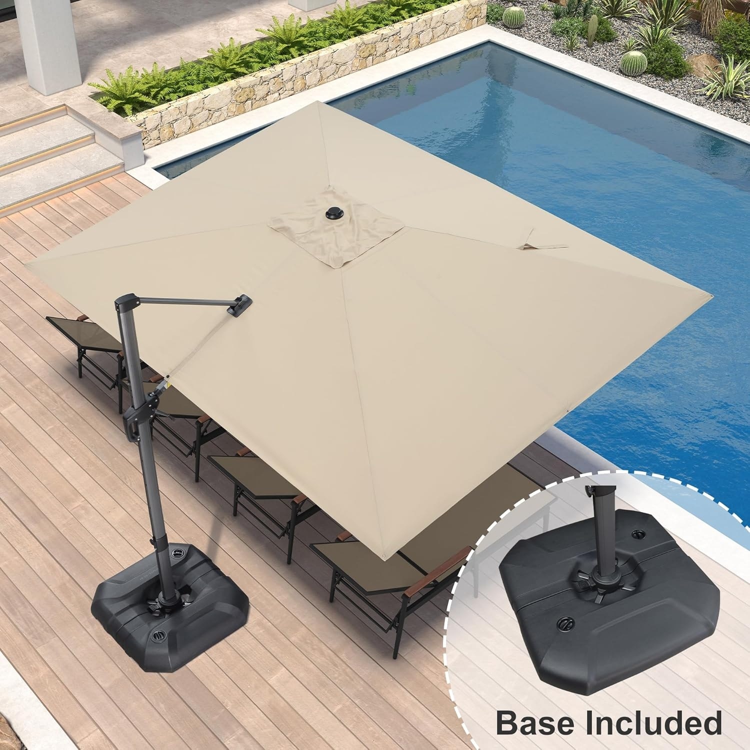 360 degree rotating patio umbrellas Best Choice Products 10ft 360 Cantilever Offset Hanging Umbrella Rotation Cantilever Standard Umbrellas | SONKUKI