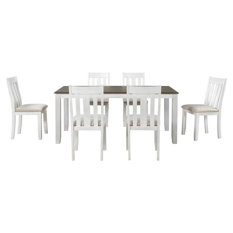 Retro Style 7-Piece Dining Table Set