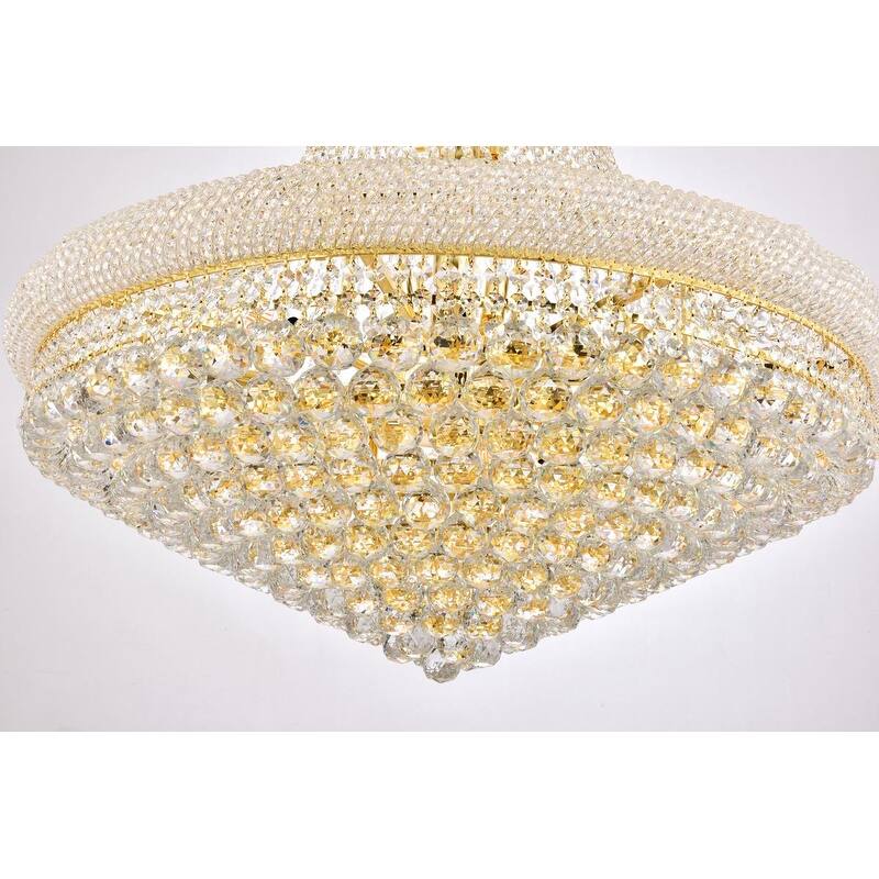 Elegant Lighting Gold Royal-cut 36-inch Crystal Clear Large Hanging Chandelier