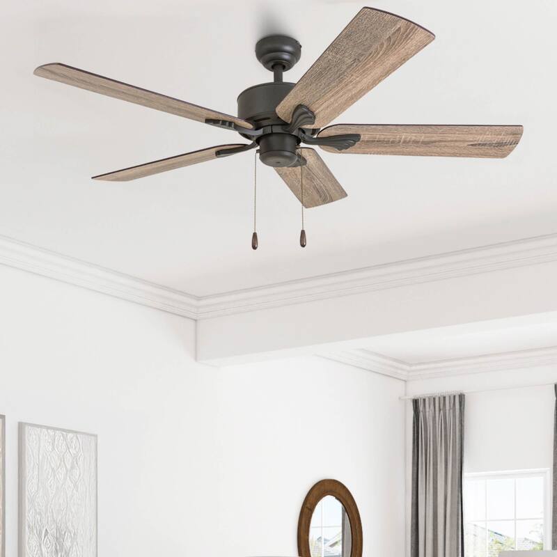 52" Prominence Home Glencrest Bronze Farmhouse Ceiling Fan with No Light, Remote Control - Bronze - Remote