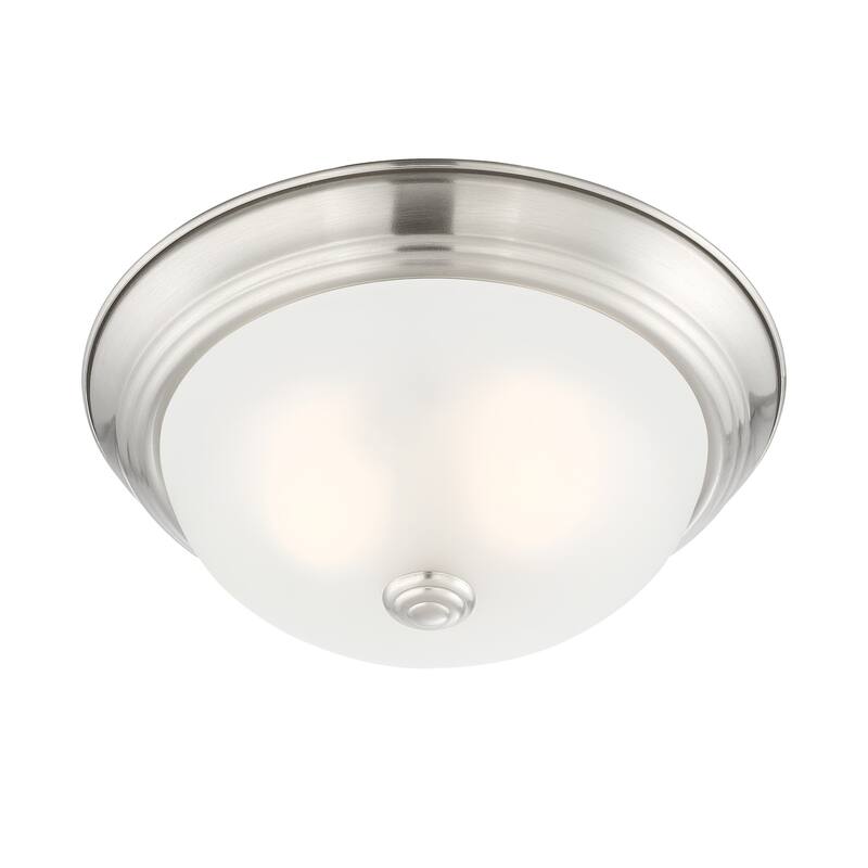 Designers Fountain Decorative Flushmount 2 Light 11" Wide Flush Mount - Satin Platinum