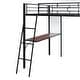 preview thumbnail 9 of 16, Modern Full Size Loft Bed with 3 Layers of Shelves and Desk with Whiteboard and Metal Frame for Bedroom