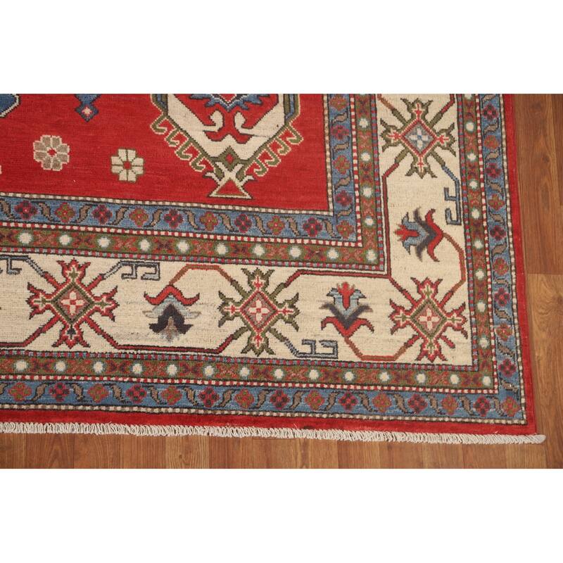 Traditional Kazak Oriental Area Rug Handmade Red Wool Carpet - 8'7"x 11'3"