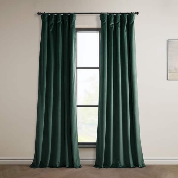 Exclusive Fabrics Heritage Plush Velvet Single Curtain (1 Panel ...