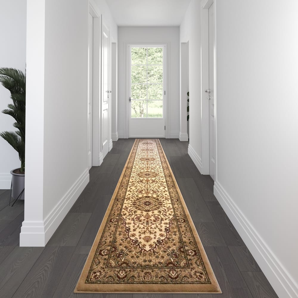 Multipurpose Persian Style Olefin Medallion Motif Area Rug