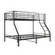 preview thumbnail 10 of 8, Black Twin-over-Full Metal Bunk Bed, Easy Assembly with Enhanced Upper-Level Guardrail