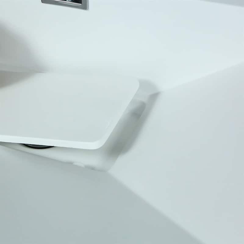 31.5" Single Sink Vanity In Neutral Finish With White Composite Granite Top