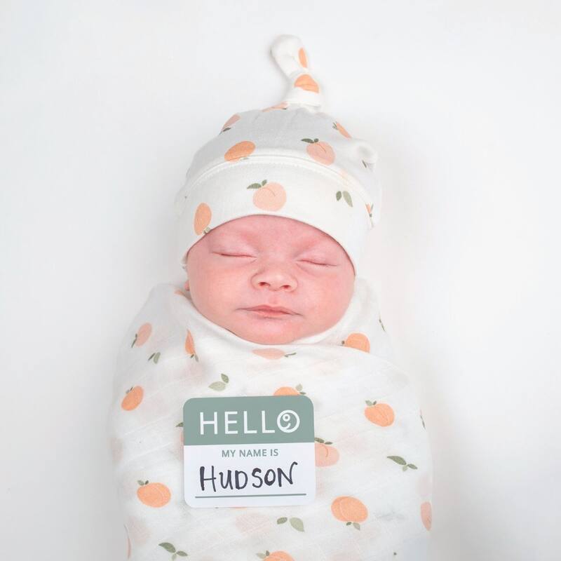 lulujo Hello World Hat & Swaddle Set