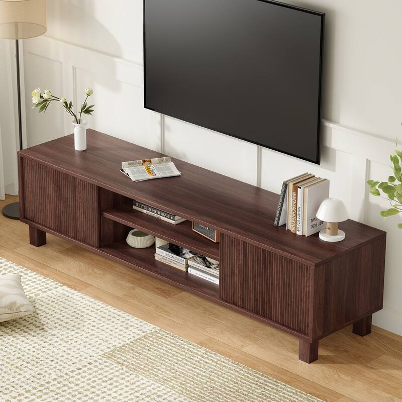 Mid-Century Modern 63" TV Stand Media Console Table Entertainment Center for Living Room