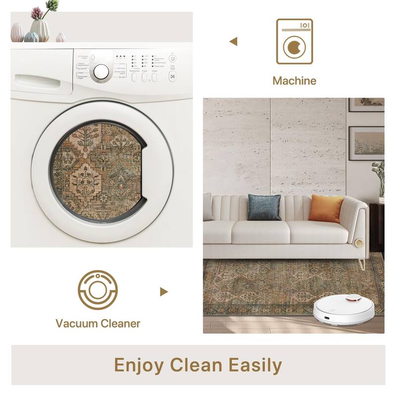 Mcow Low Pile Lightweight Non Slip with Gripper Accent Rug