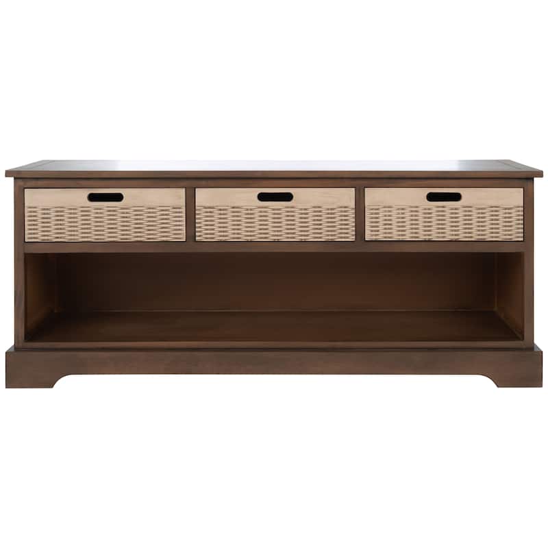 SAFAVIEH Landers 3-Drawer Bottom Shelf Storage Bench - 47.3" W x 15" L x 19" H