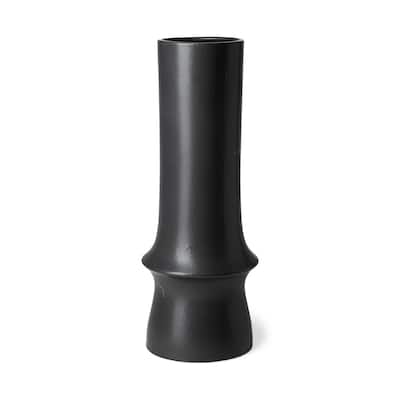 Tall Matte Black Ceramic Table Vase 17-Inch Modern Cylinder Decor for Living Room - 6" x 6" x 17"