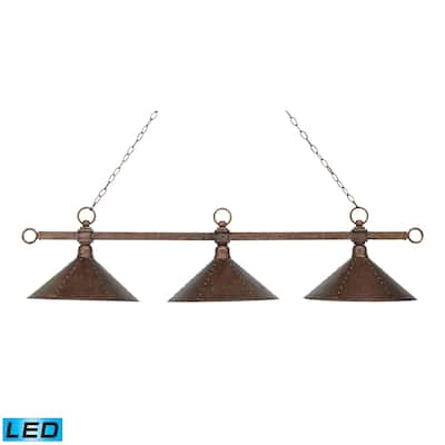 Elk Home Aged Copper With Metal Shade 3 Light Chandelier