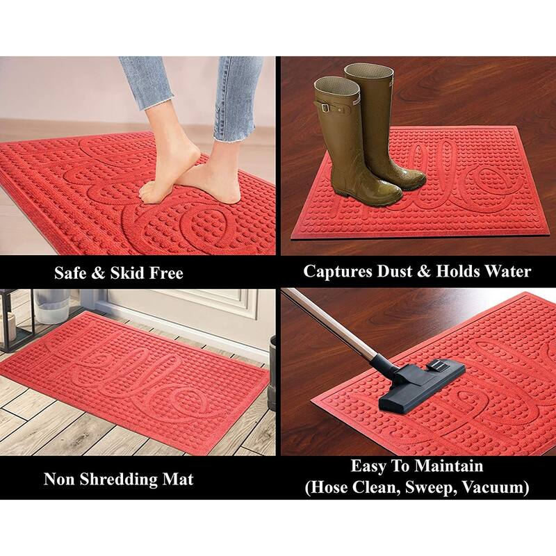 A1HC Durable All Weather Absorbent Doormat Indoor and Outdoor Mats, Boot Scraper, 24x 36