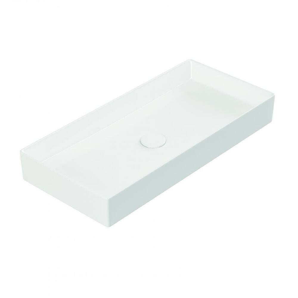 WS Bath Collections Energy 29-11/16" Rectangle Ceramic Vessel Bathroom
