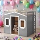 preview thumbnail 1 of 14, Elegant Twin Size House Loft Bed With Ladder and Guaranteed, Health and Comfort, Sturdy Construction & Unique Design, Gray+White