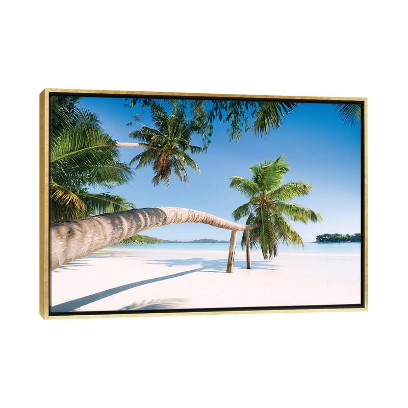"Palm, Seychelles" by Stefan Hefele Framed - Gold - 18x26