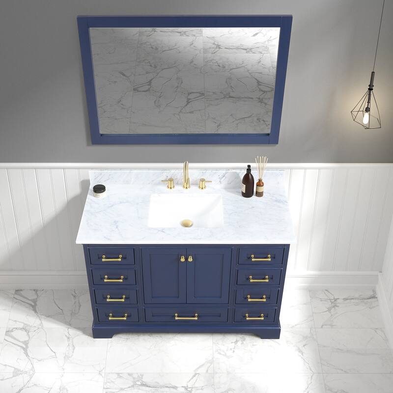 Blossom Copenhagen 48" Bathroom Vanity with Marble Top, Sink & Mirror