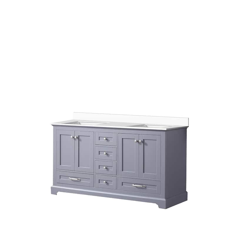 Dukes 60 in. W x 22 in. D White Double Bath Vanity and Cultured Marble Top