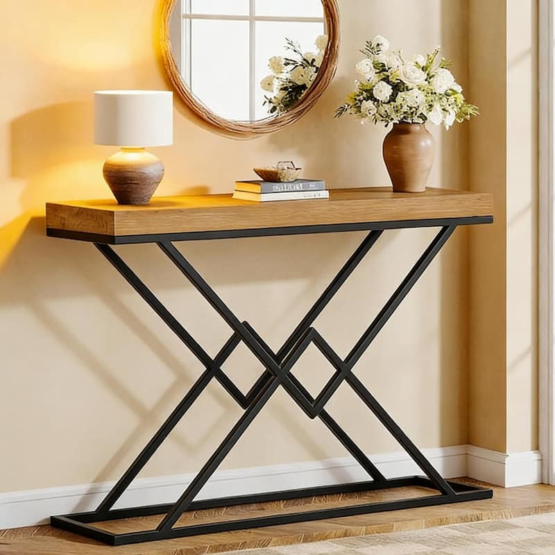43" Inch Solid Wood Console Tables for Entryway - 47.24" W x 11.81" D x 31.5" H