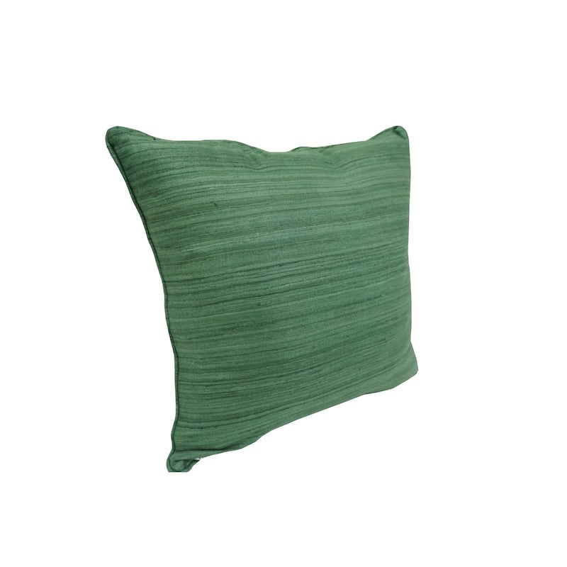Home&Manor Raw Silk Throw Pillow 18" Dark Green