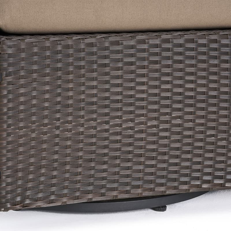 Puerta Outdoor Wicker 3-piece Swivel Chat Set with Cushions by Christopher Knight Home