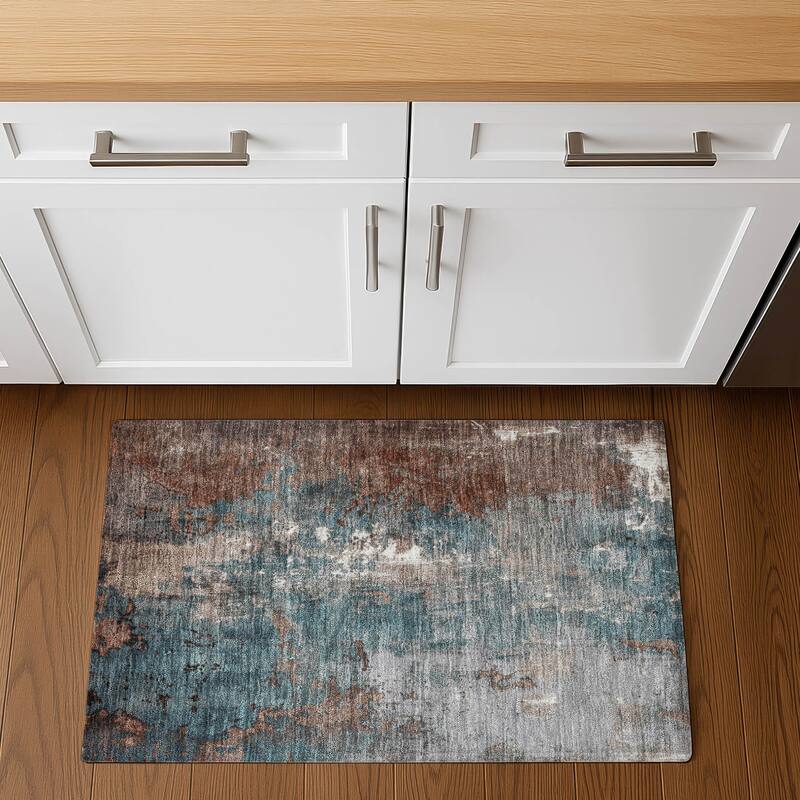 Premium Washable Super Soft Abstract Chic Mayfield Rug - Paprika - 1'8" x 2'6"