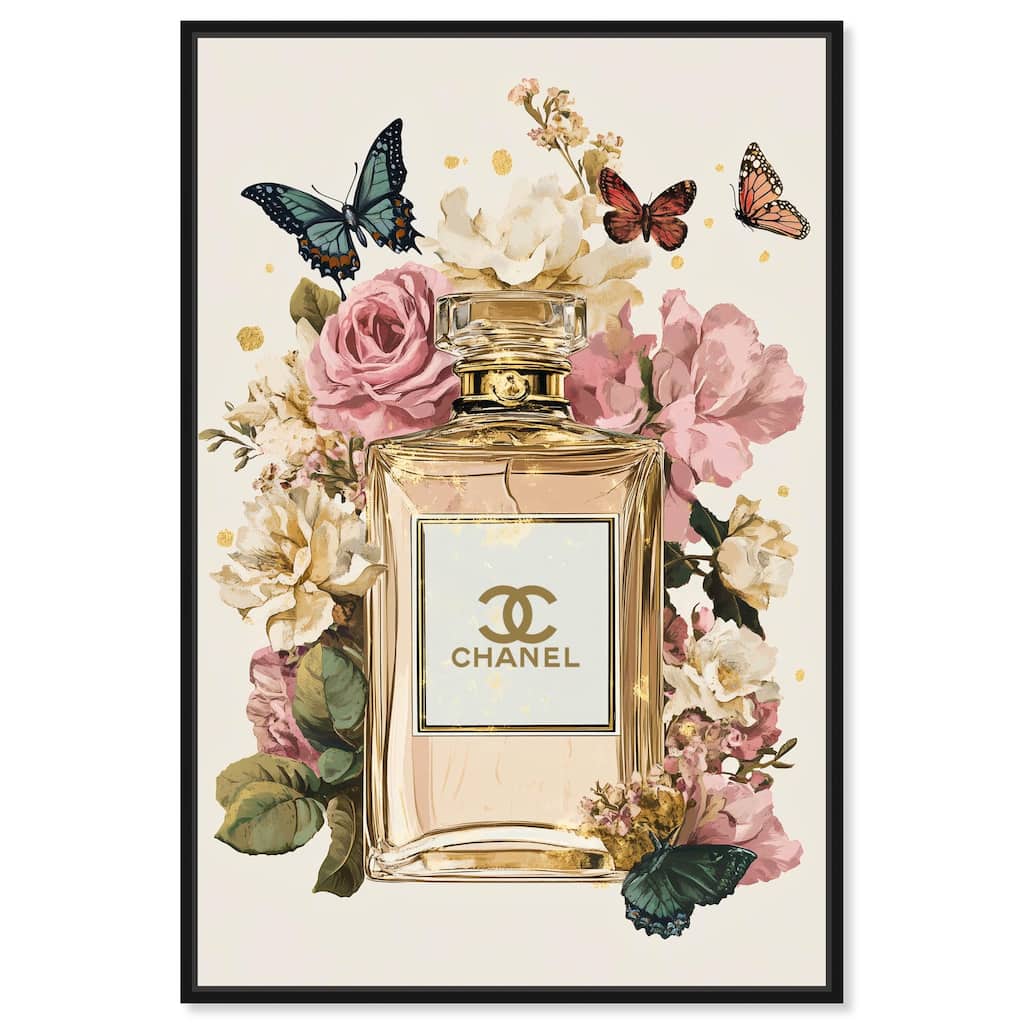 Glam Bloom Butterfly Perfume Canvas by Art Remedy