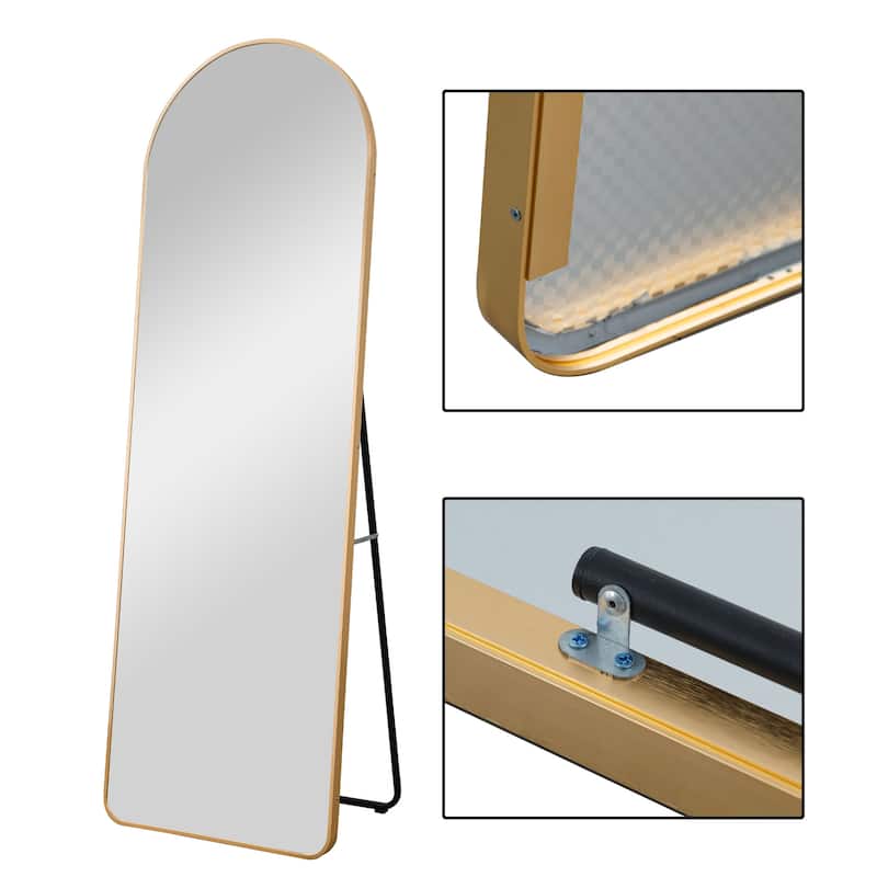 Arched Metal Full-length Standing Floor Mirror