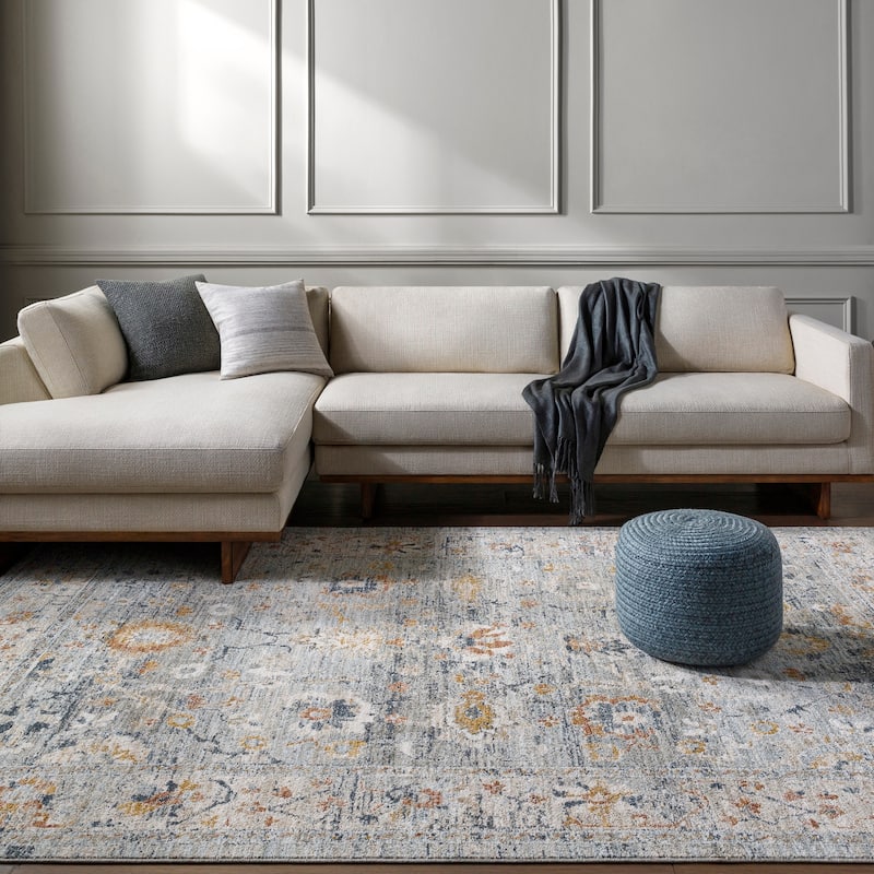 Livabliss Beckham Vintage Medallion Area Rug - Medium Gray - 6' 7" x 9' 6"