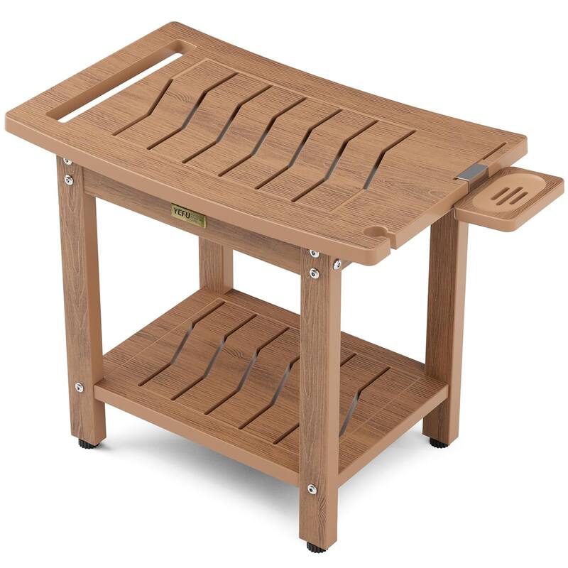 HIPS Shower Bench, 2 Tier Bathroom Chair Seat with Non-Slip Feet