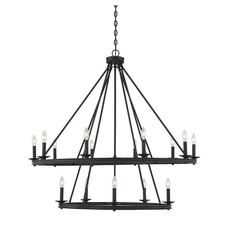 Savoy House Middleton 15 Light 45" Wide Taper Candle Chandelier - Black