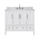 preview thumbnail 30 of 68, Avanity Everette Bath Vanity with Carrara White Natural Marble Top 43" Single Sink - White