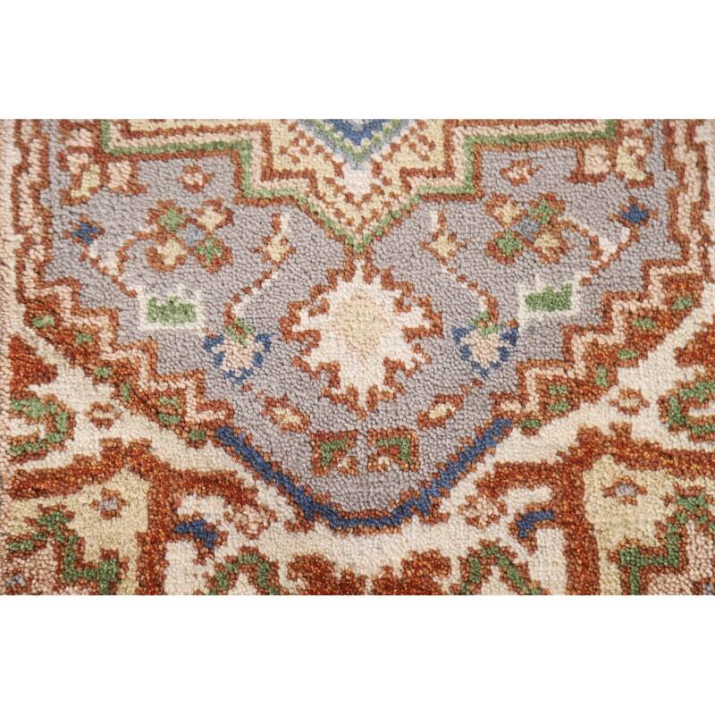 Geometric Gray Heriz Serapi Oriental Area Rug Handmade Wool Carpet - 2'0"x 3'0"