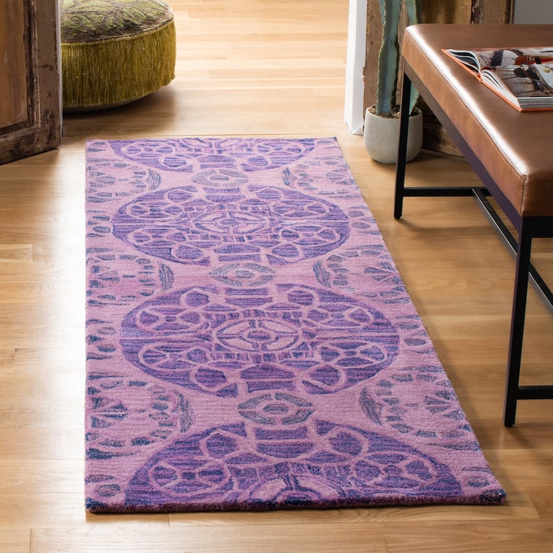 SAFAVIEH Handmade Wyndham Dinie Modern Wool Rug - 2'3" x 11' Runner - Purple