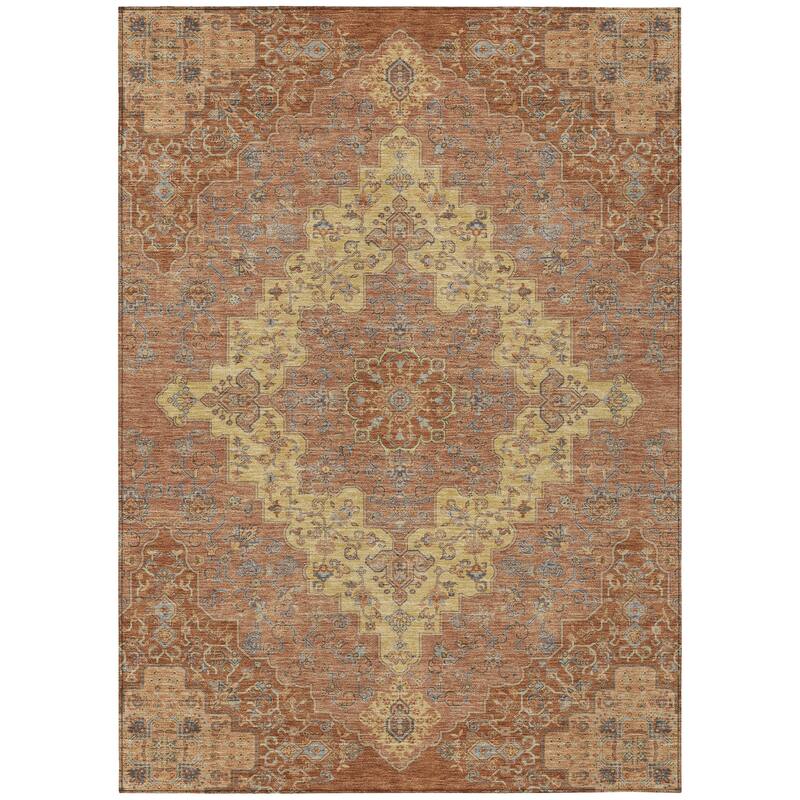 Machine Washable Indoor/ Outdoor Traditional Karachy Chantille Rug