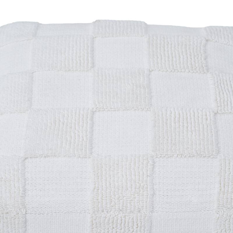 Renwil Payne Indoor 100% Cotton Pouf, Ivory