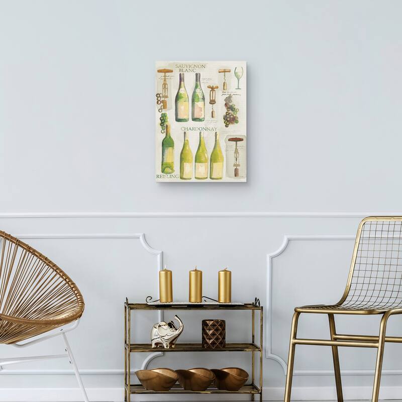White Wine Collage Canvas Art Print