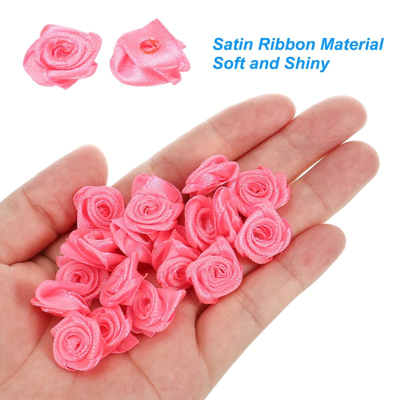 30Pcs Mini Satin Ribbon Roses Fabric Flowers Embellishments Rosettes - 1.5cm