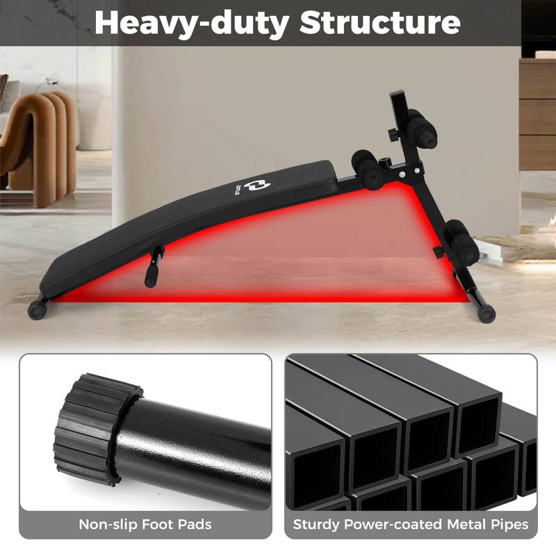 Goplus Full Body Sit Up Bench, Abdominal Workout Bench with 5-Position - as pic shows - See Details